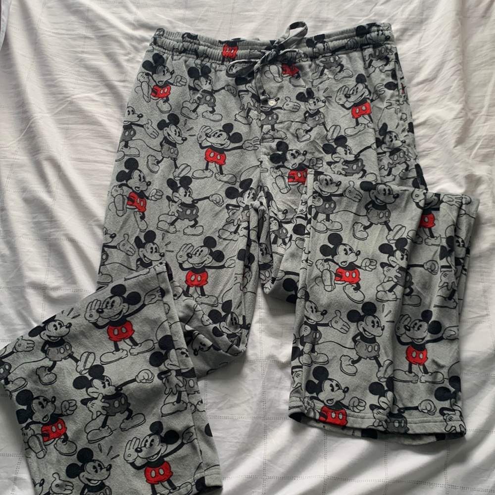 DISNEY Official Mickey Mouse Gray Pants - Large